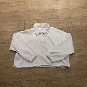 Aerie Fleece-Of-Mind Cropped Polo Sweatshirt